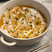 Butternut Bisque with Socca Bread