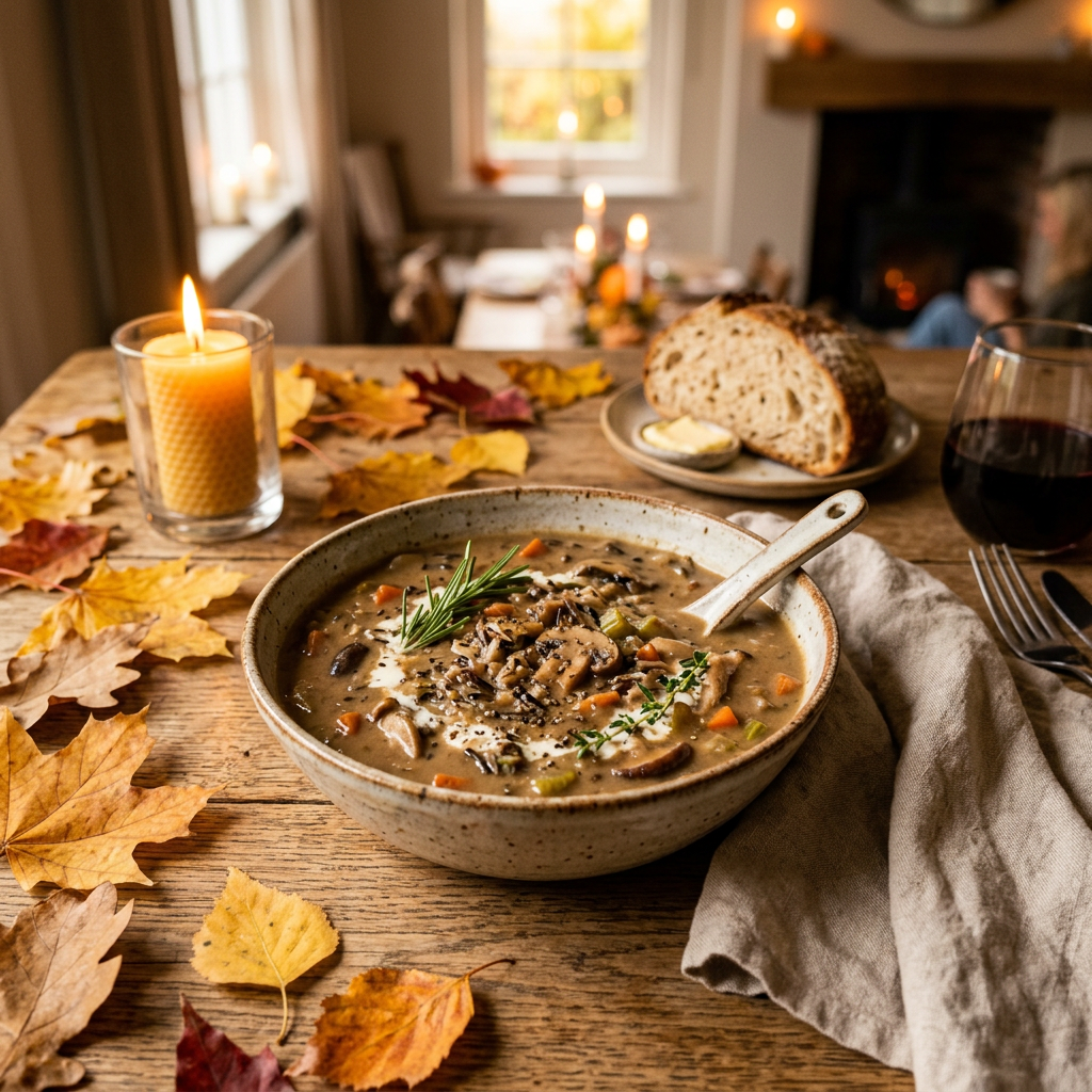 Creamy Wild Rice Mushroom Soup