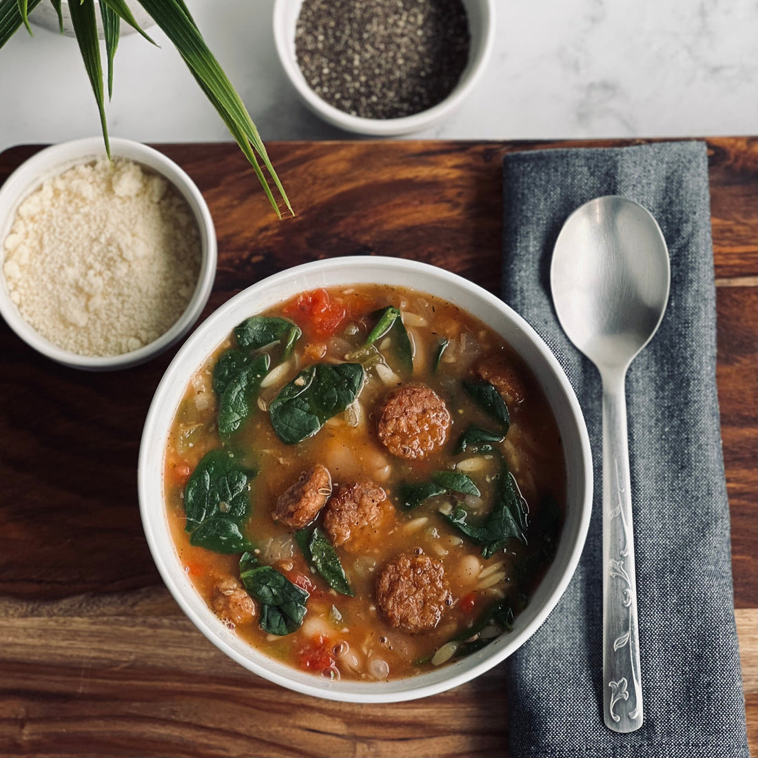 Greens, Beans, and Pasta Soup